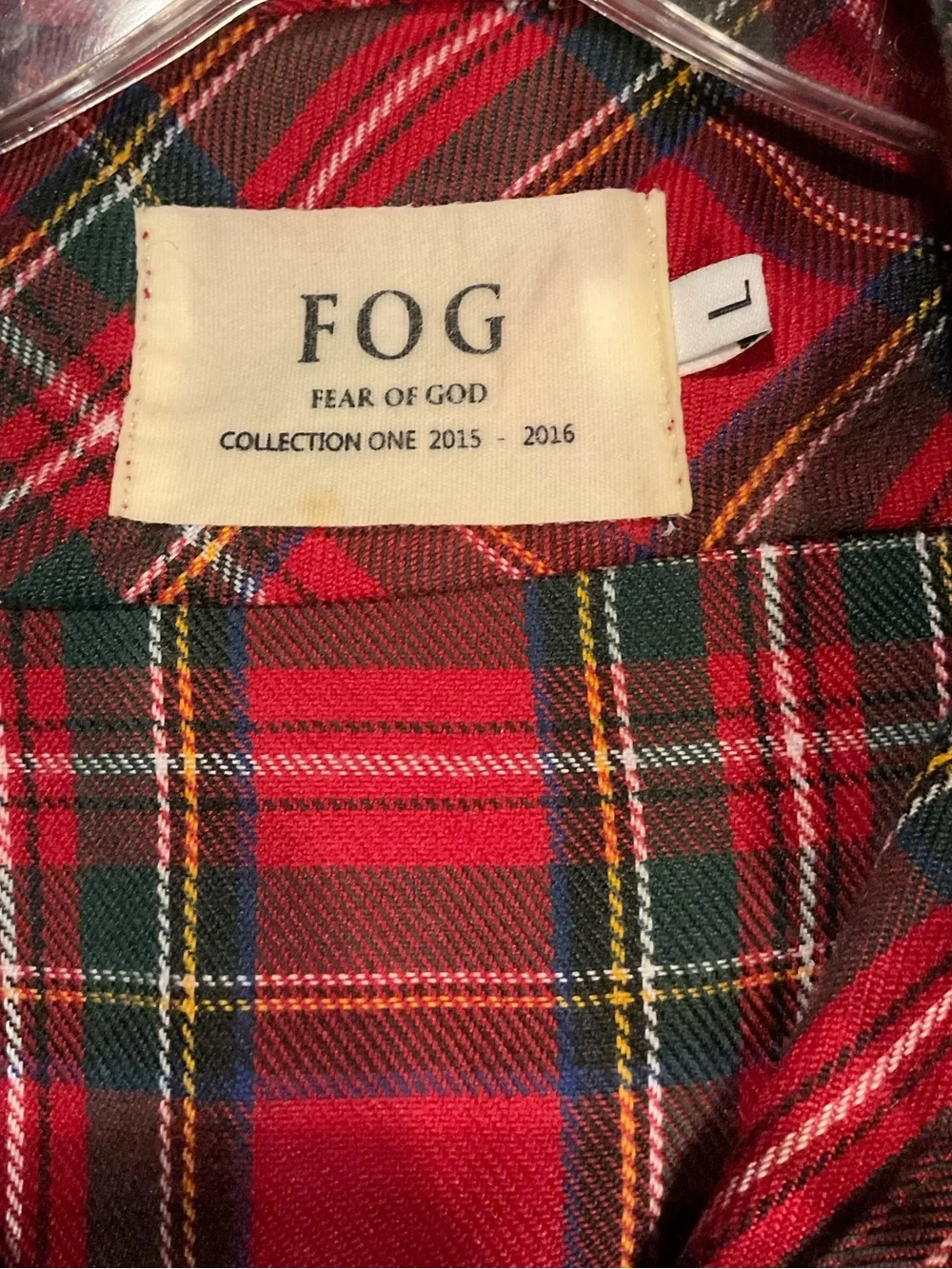 Rare FOG Fear of God Debut 2015-2016 Collection Zipper Plaid S/S Top Size Large